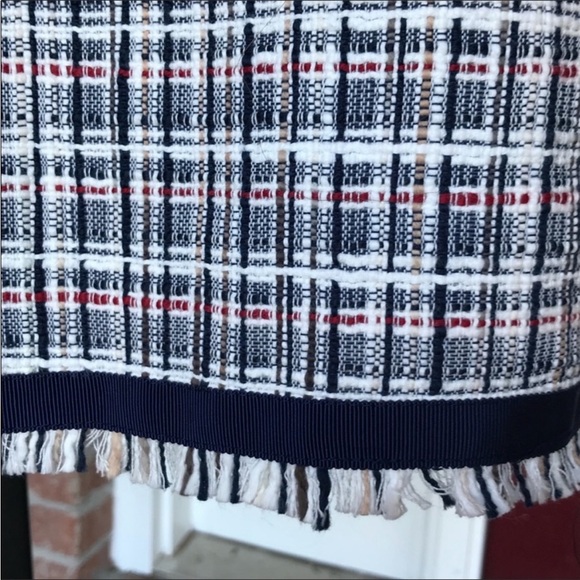 J.CREW TWEED FRINGE SHEATH DRESS RED WHITE BLUE - Picture 7 of 9